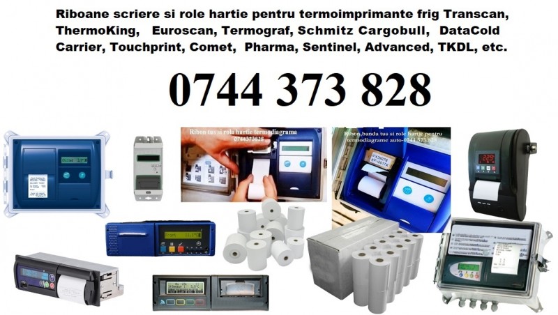 Ribon scriere Rola hartie termoimprimante frig, B2B ThermoKing, Transcan, Euroscan, DataCold, Termograf, Comet,  Pharma, Advance, etc!