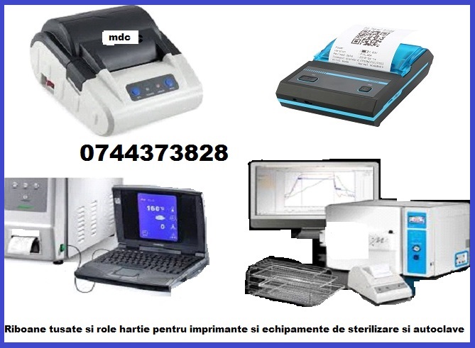 Riboane tusate si Role hartie imprimante medicale, autoclave, audiometere si spirometre, etc.