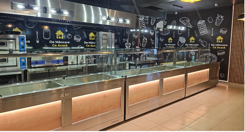 VITRINE pentru AUTOSERVIRE - CALDE - BAIN MARIE si RECI