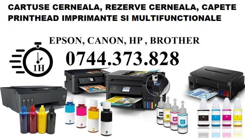 Cartuse cerneala, rezerve cerneala, capete printhead imprimante si multifunctionale 