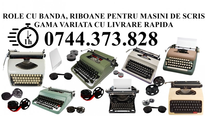 Role cu banda  pentru masini de scris cu livrare rapida 0744373828.