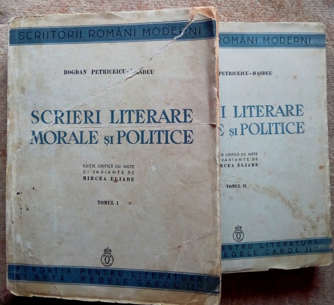 Scrieri literare, morale si politice, Hasdeu, 1937