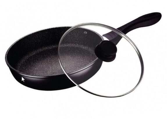 Tigaie antiaderentă cu capac Goldmann GM-1000-28, 28 cm – interior marmorat