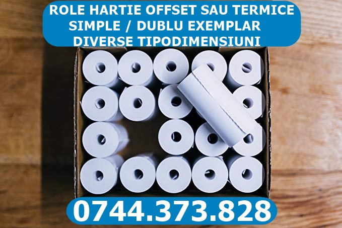 Role hartie termica in orice tipodimensiune pentru orice tip de echipament printare.