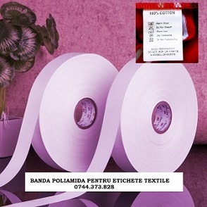 Banda poliamida etichete textile - brand,marime,intretinere si compozitie