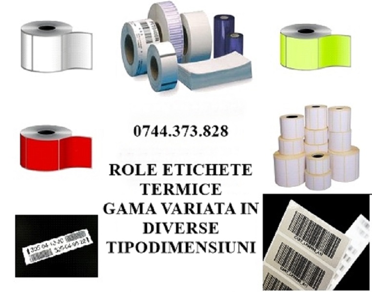 Etichete autoadezive in rola, textile, in coala A4, de raft, de pret, de sigiliu, din plastic, pentru plante.