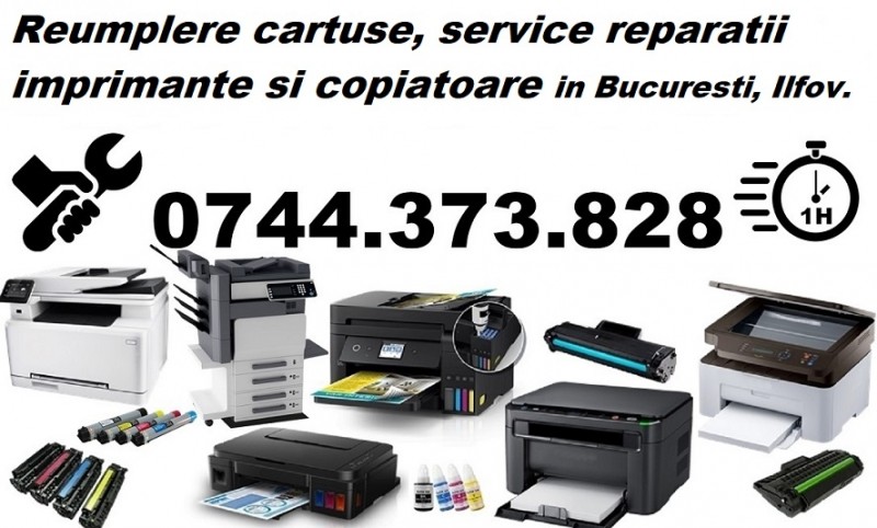 Reumplere cartuse, service reparatii imprimante si copiatoare in Bucuresti, Ilfov.