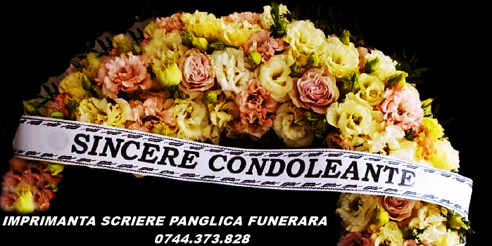 Imprimanta text panglica funerara