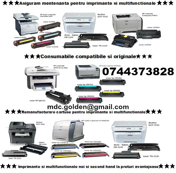 Consumabile imprimante 0744373828 si multifunctionale cu livrare rapida.