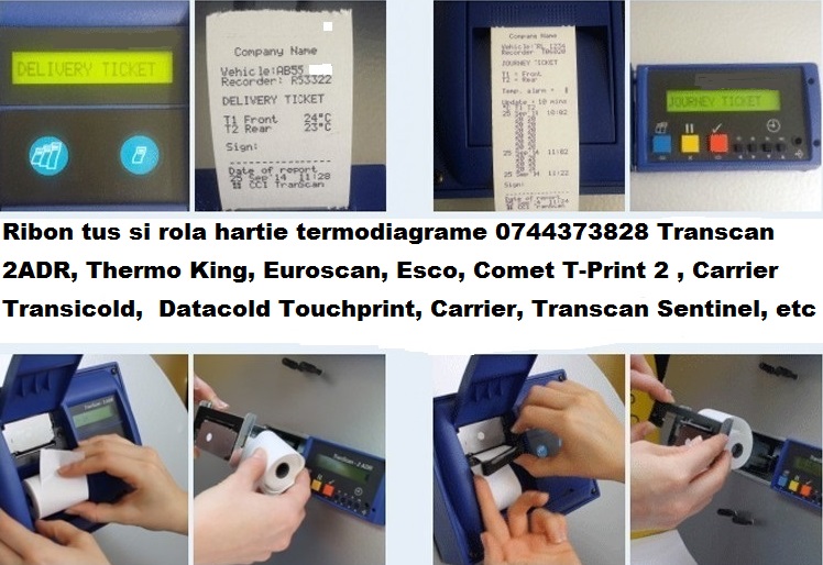 Ribon (banda tus) pentru termodiagrame Transcan sau TKDL Thermo King, Euroscan, TouchPrint, Esco, Data Cold, EuroScan, Touch Print