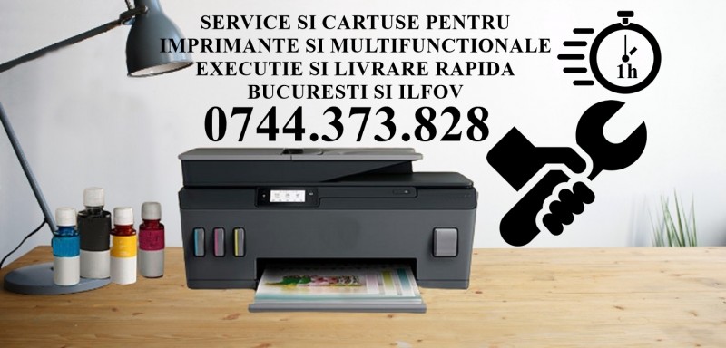 Executie rapida Service imprimante cu rezervoare ink la sediul societatii dvs. București și Ilfov.