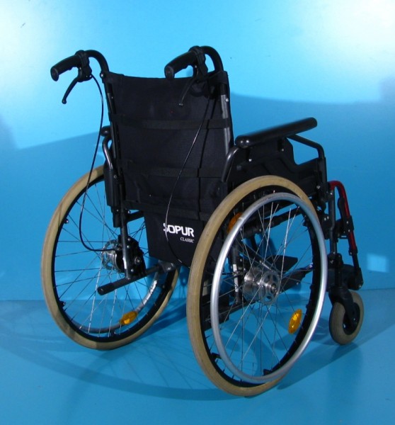 Scaun cu rotile din aluminiu Sopur - latime sezut 46 cm