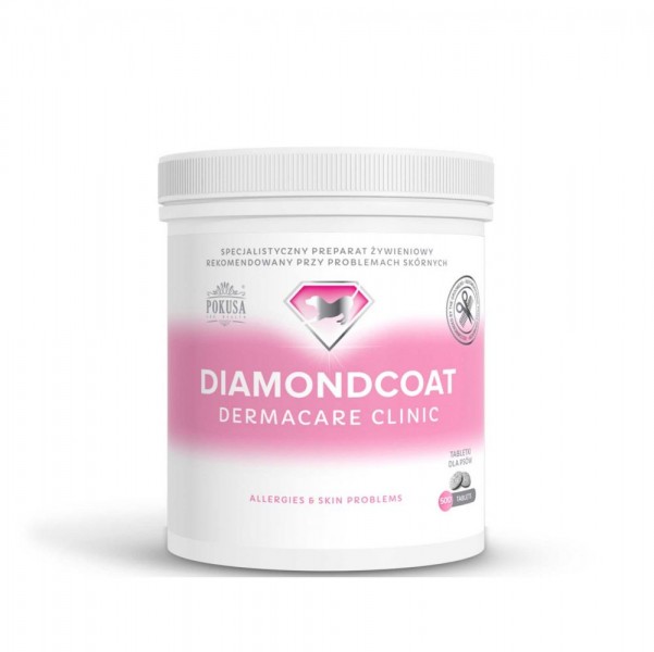 Supliment profesional pentru caini cu probleme dermatoligice Diamond Coat Dermacare Clinic . 