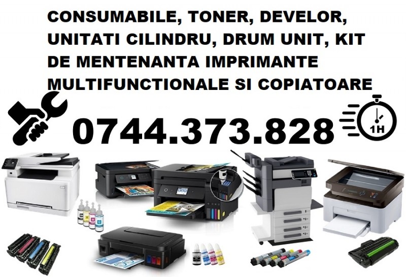 Consumabile, kit mentenanta, toner, developer, unitati cilindru drum unit imprimante si copiatoare.