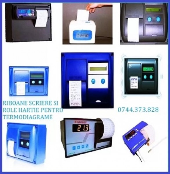 Ribon scriere Rola hartie termoimprimantafrig 0744373828 Transcan, ThermoKing, Euroscan, Termograf, Comet, DataCold, Advance,  Pharma, etc!