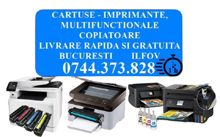 URGENT Cartuse imprimante, multifunctionale si copiatoare 0744373828 cumperi mai mult pentru plati mai mici.