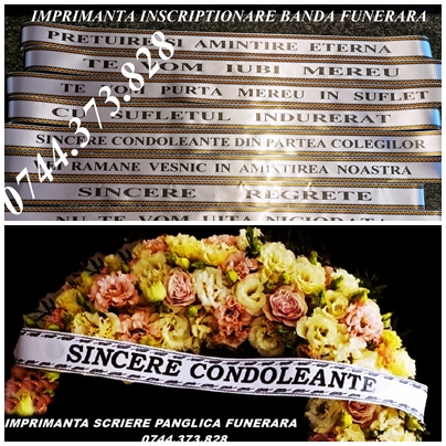 Imprimanta tiparire mesaj banda jerba funerara          