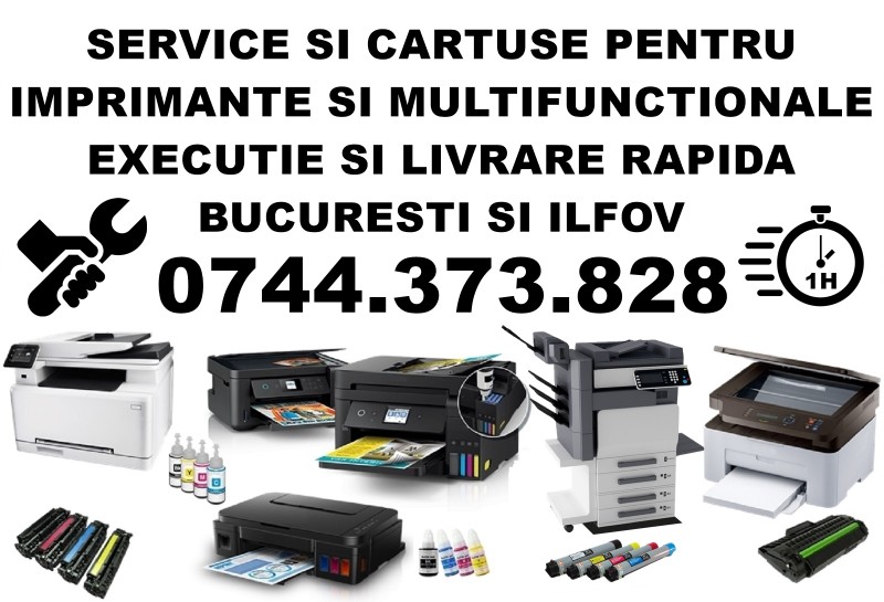 Reparatii imprimante si cartuse cu livrare rapida in Bucuresti si Ilfov.