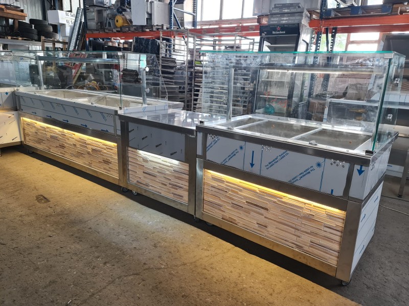 VITRINE pentru AUTOSERVIRE - CALDE - BAIN MARIE si RECI