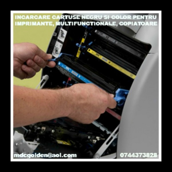 Incarcari cartuse toner imprimante 0744373828, multifunctionale, copiatoare si faxuri.