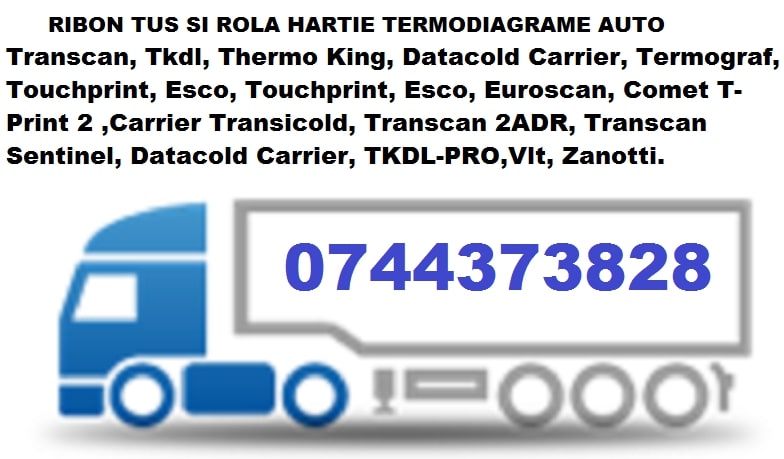 Ribon tus si rola hartie termodiagrama Transcan,ThermoKing IR, TERMOGRAF,  Data Cold , EuroScan,TouchPrint, FrigoTrans, VLT, DPS, ESCO DR, etc.