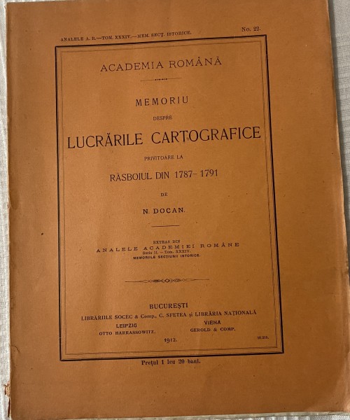 Lucrarile Cartografice, N. Docan, 1912