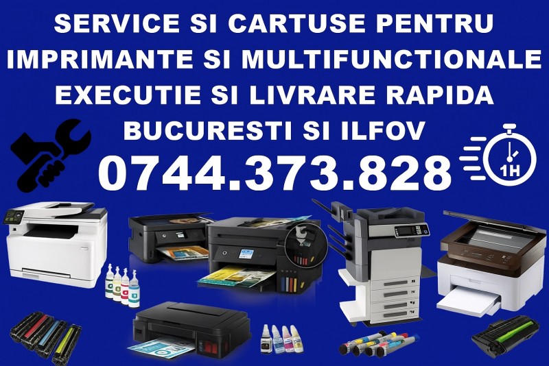 Reparații Imprimante la Sediul Firmelor (B2B) București & Ilfov | Intervenție 60 Min