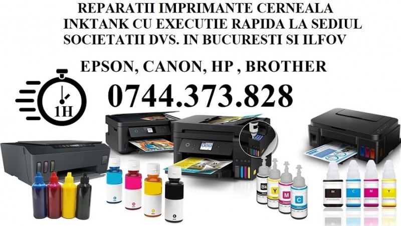 Urgent in 1 ora Reparatii imprimante cu rezervoare cerneala ecotank in Bucuresti Ilfov !