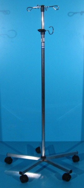 Suport perfuzii din inox cu 4 carlige  - Sundo