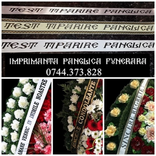 Imprimanta scriere panglici lente funerare, pompe funebre , florarii.0744373828. 