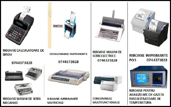 Riboane tus ptr.imprimante termoking, masini de scris, analizoare gaze, imprimante matriciale, calculatoare de birou, imprimante pos , masini de calcul, case de marcat.