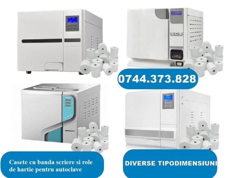 Ribon scriere, role hartie-imprimanta autoclave, sterilizare, aparate medicale, sterilizare, audiometre.